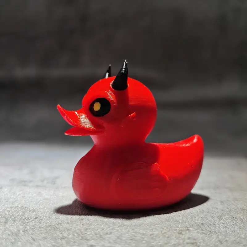 Art Craft Duck - 3D Printed Devil Duck Statue Dark