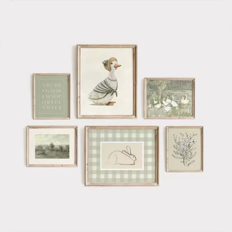 Art Craft Duck - Green Bohemian Nursery Gallery Wall Poster