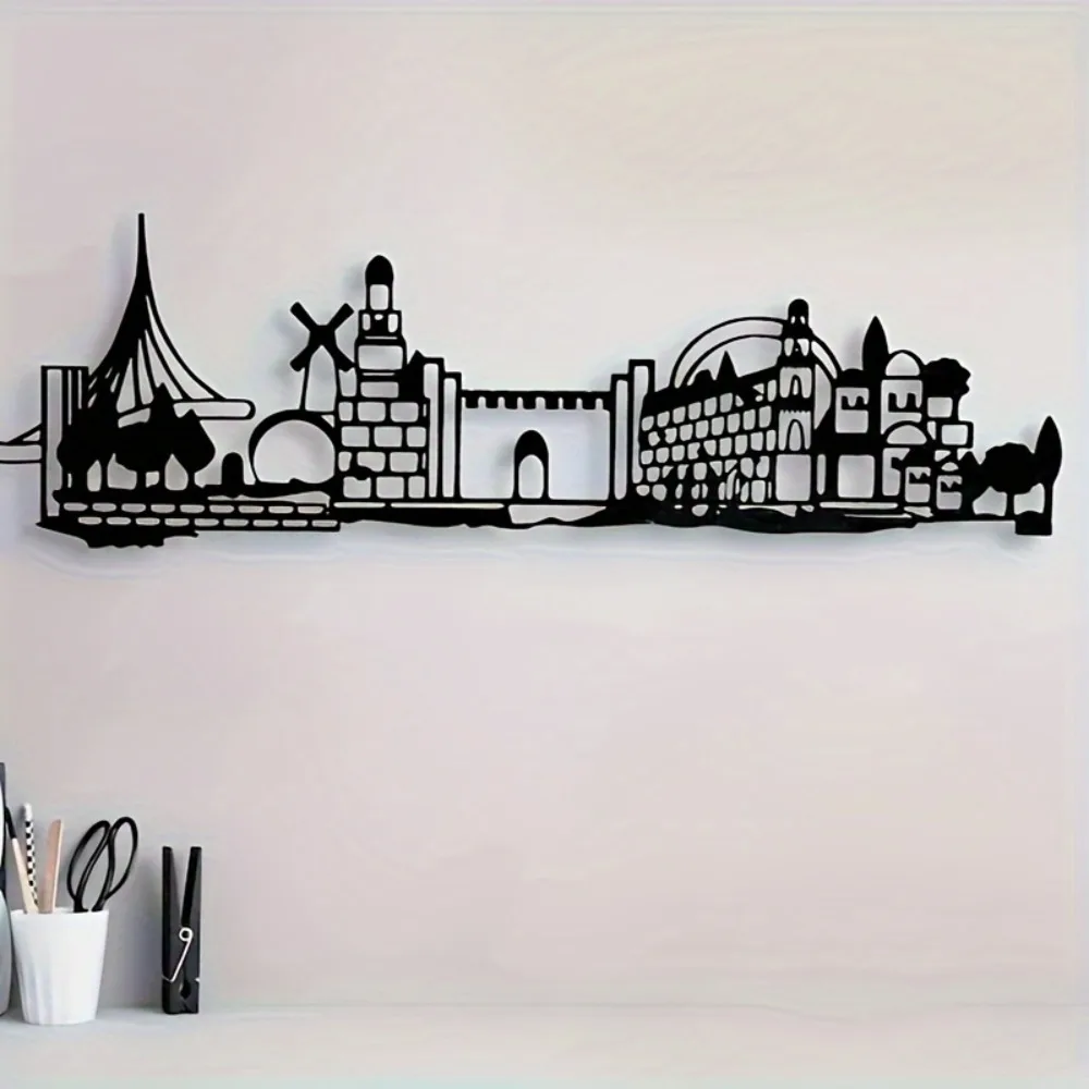 Art & Craft Qatar - CIFBUY Iron Wall Art Jerusalem Skyline