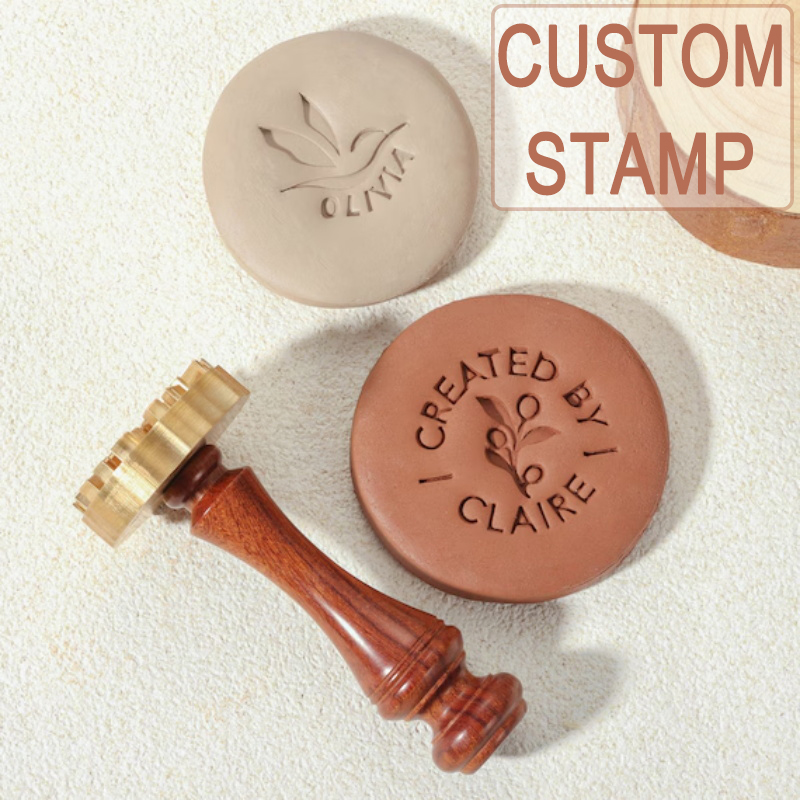 Art Craft Logo Design - Custom Pottery Stamp for Clay, Personalized