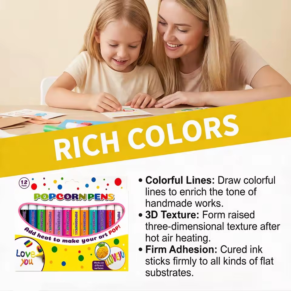 Puffy Popcorn Pen Set, Smooth  - огляд і ціна Art Craft Notebook