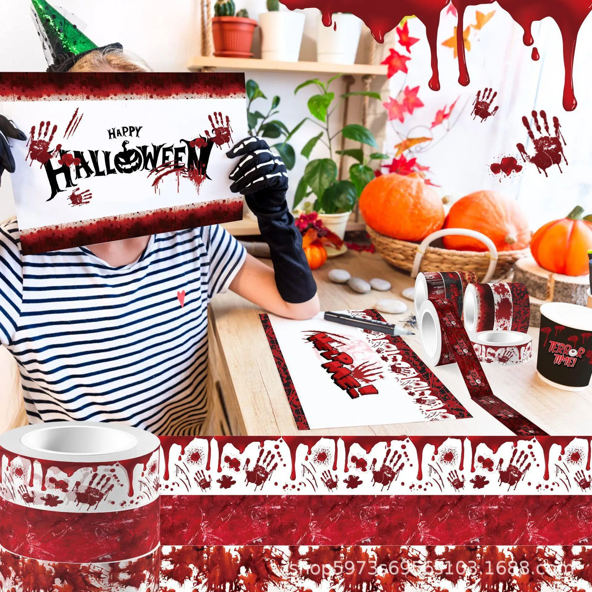 Halloween Bloody Hand Bleeding - огляд і ціна Washi Tape Rolls