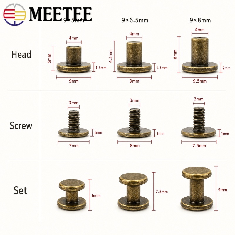 50/100Pcs 5-8mm Metal Screw Ri - огляд і ціна Bookbinding Supply Kit