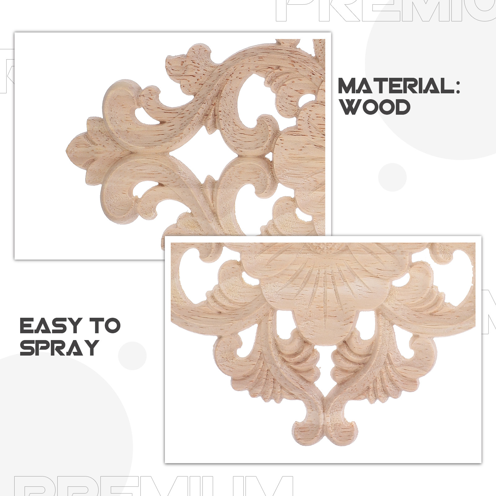 1Pcs Wood Onlay Solid Wood Car - огляд і ціна Art Craft Door
