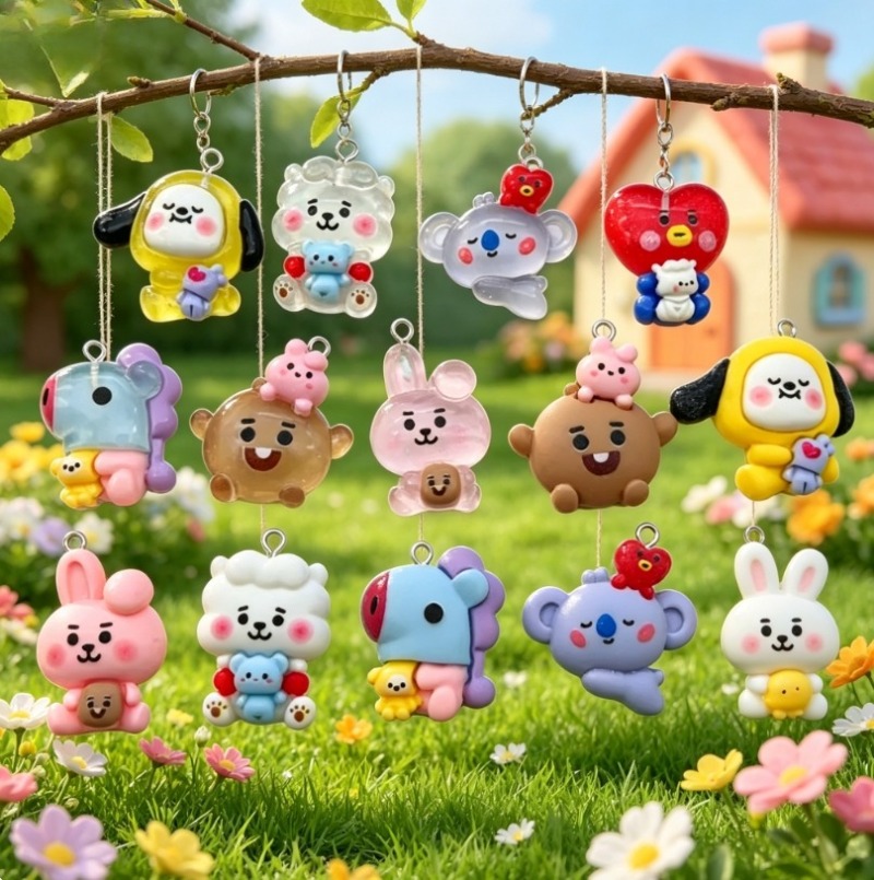 7pcs BT21 Resin Cartoon Charm  - огляд і ціна Art Craft Ideas