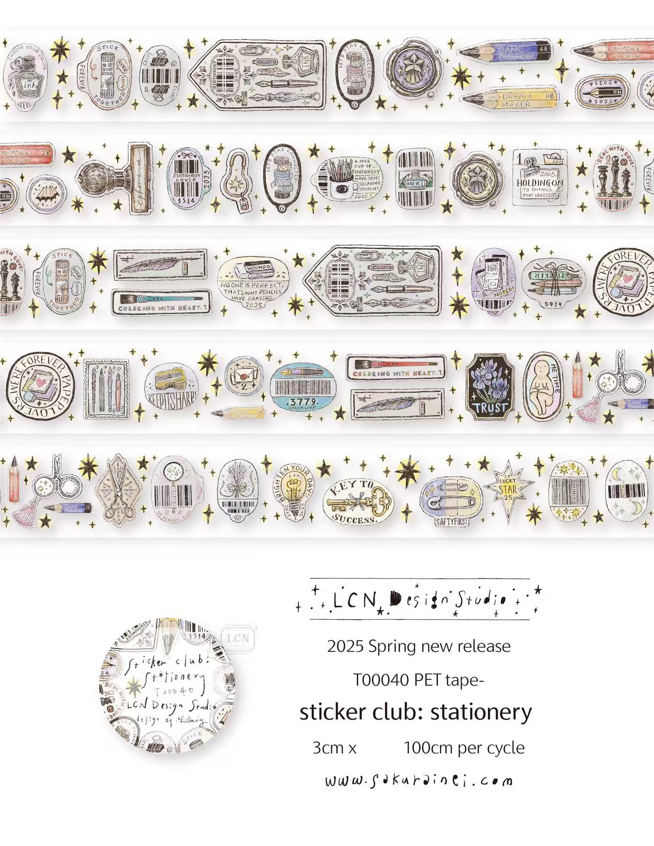 1 Loop LCN Vintage Sticker Clu - огляд і ціна Washi Tape Rolls