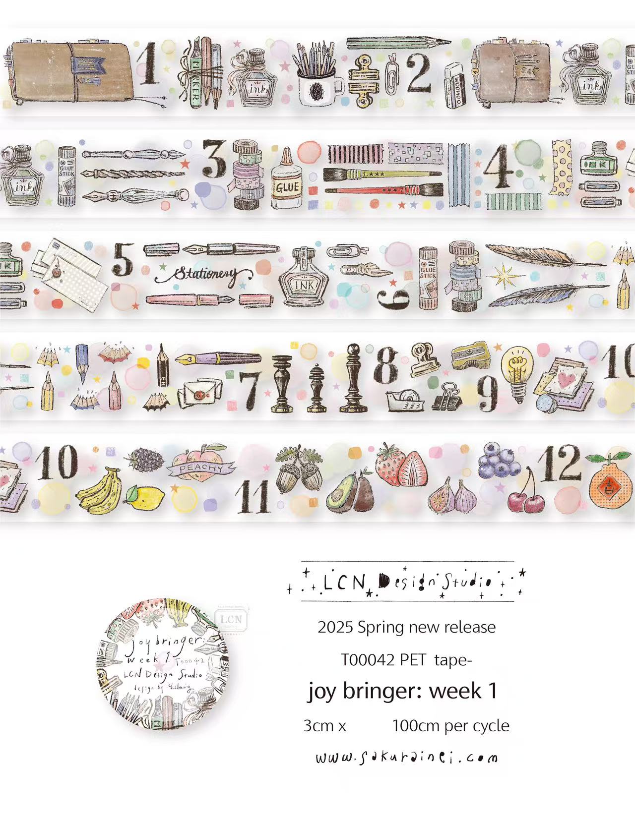 1 Loop LCN Vintage Sticker Clu - огляд і ціна Washi Tape Rolls