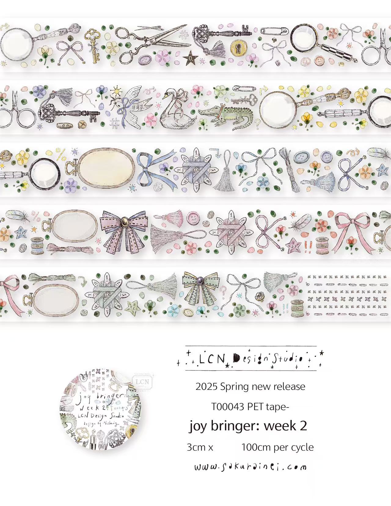 1 Loop LCN Vintage Sticker Clu - огляд і ціна Washi Tape Rolls