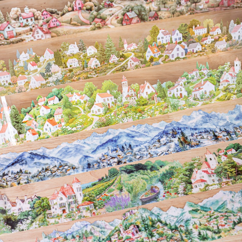 6 Rolls 6Cm×200Cm Village Them - огляд і ціна Art Craft Notebook