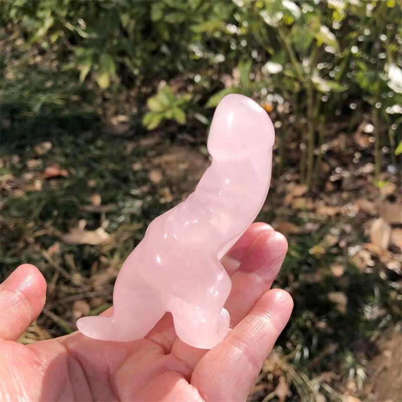 1PCS Natural Rose Quartz Carto - огляд і ціна Art Craft Dinosaurs