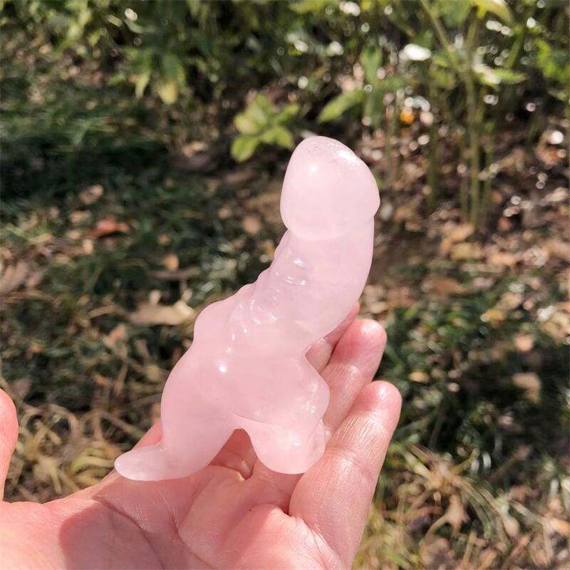 1PCS Natural Rose Quartz Carto - огляд і ціна Art Craft Dinosaurs
